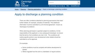 
                            4. Apply to discharge a planning condition | Cambridge City Council