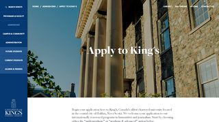 
                            6. Apply to King's | University of King's College