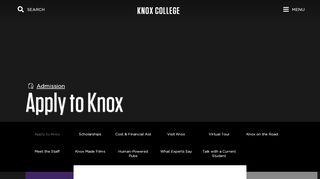 
                            3. Apply to Knox - Admission - Knox College