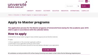 
                            2. Apply to Master programs | Université Paris Saclay