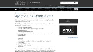 
                            8. Apply to run a MOOC in 2018 - Staff Services - ANU