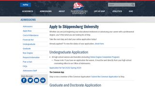 
                            2. Apply to Shippensburg Online - Shippensburg University