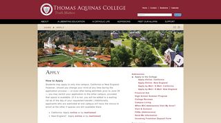 
                            6. Apply to the College - Apply | Thomas Aquinas College