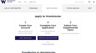 
                            1. Apply to Undergraduate Programs | Westminster College