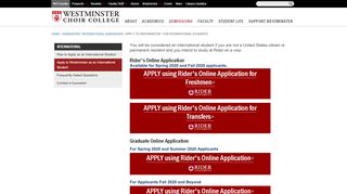 
                            6. Apply to Westminster - For International Students | Rider ...