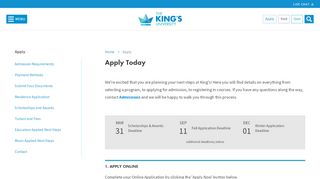 
                            9. Apply Today | The King's University in Edmonton, Canada