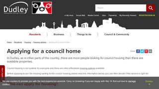 
                            4. Applying for a council home - Dudley Council