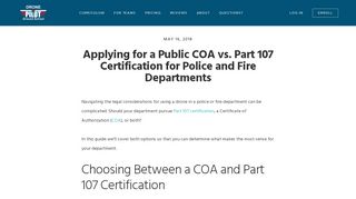 
                            7. Applying for a Public COA vs. Part 107 Certification for Police and Fire ...