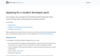 
                            8. Applying for a student developer pack - GitHub Help