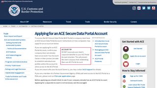 
                            1. Applying for an ACE Secure Data Portal Account | U.S. Customs and ...