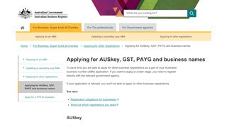 
                            7. Applying for AUSkey, GST, PAYG and business names | ABR