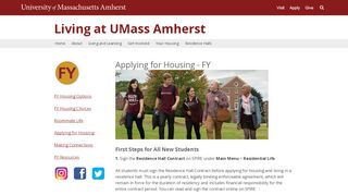 
                            3. Applying for Housing - FY | Living at UMass Amherst