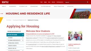 
                            1. Applying for Housing - Housing and Residence Life - Seattle University