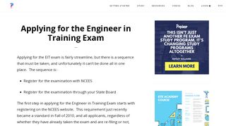 
                            1. Applying for the Engineer in Training Exam - EITE