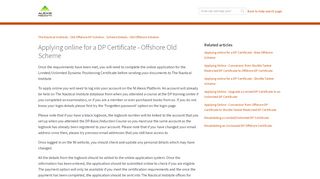 
                            2. Applying online for a DP Certificate - Offshore Old Scheme - NI Alexis ...