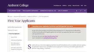 
                            6. Applying to Amherst | First-Year Applicants | Amherst College