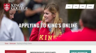 
                            3. Applying to King's Online | King's College