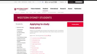 
                            9. Applying to study | Western Sydney University