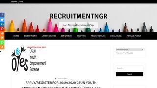
                            4. Apply/register for 2019/2020 Osun Youth Empowerment Programme ...