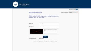 
                            2. Appointment Login - VFS : Registered Login - VFS Global