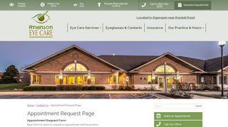 
                            2. Appointment Request Page - Atkinson Eye Care