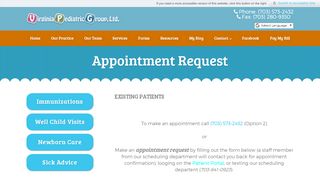 
                            2. Appointment Request - Virginia Pediatric Group - Pediatrics Fairfax, VA