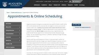 
                            4. Appointments & Online Scheduling - Augusta University