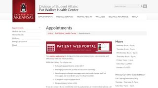 
                            4. Appointments | Pat Walker Health Center | University of Arkansas