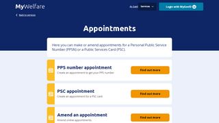 
                            5. Appointments - services.mywelfare.ie