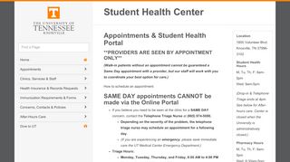 
                            3. Appointments & Student Health Portal | Student Health Center