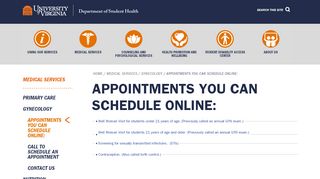 
                            5. APPOINTMENTS YOU CAN SCHEDULE ONLINE: | Student ...