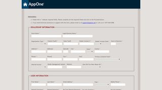 
                            6. AppOne - AppOne Signup – New Dealer Form