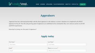 
                            7. Appraisers - LVAZ - LenderVend Appraisal Zone