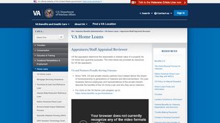 
                            2. Appraisers/Staff Appraisal Reviewer - VA Home Loans