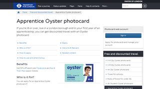 
                            5. Apprentice Oyster photocard - Transport for London