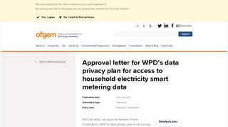 
                            4. Approval letter for WPD's data privacy plan for access to household ...