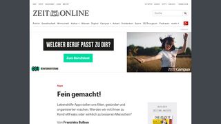 
                            1. Apps: Fein gemacht! | ZEIT ONLINE