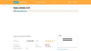 
                            6. Apps.adsply.com: Login to your admin interface