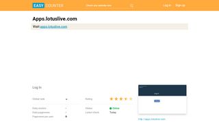 
                            1. Apps.lotuslive.com: Log In - Easy Counter