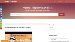 
                            5. Appsmillion Mobile Web App Tutorial | Coding Videos