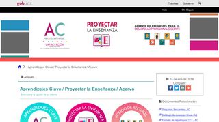 
                            2. Aprendizajes Clave / Proyectar la Enseñanza / Acervo