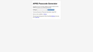 
                            8. APRS Passcode Generator - Magicbug