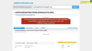 
                            7. aprtaregistrations.epragathi.org at WI. Transport Department ...