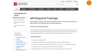 
                            10. APS Required Trainings — Albuquerque Public Schools