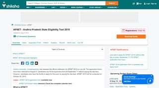 
                            5. APSET 2019 Exam: Registration, Syllabus, Results, …