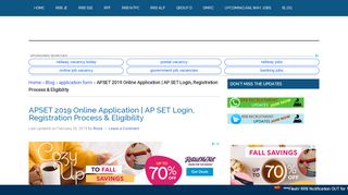 
                            2. APSET 2019 Online Application | AP SET Login, …