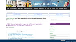 
                            7. APSET Online Application - Entrance Exams