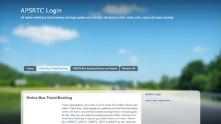 
                            9. APSRTC Login: Online Bus Ticket Booking