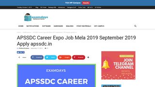 
                            3. APSSDC Career Expo Job Mela 2019 June 2019 Apply apssdc.in ...