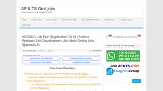 
                            6. APSSDC Job Fair Registration 2019 | Andhra Pradesh Skill ...